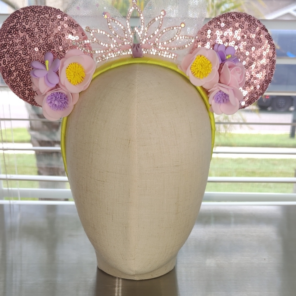 Sparkling Pink Sequin Mouse Ears Headband